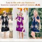 🩷👗Rundhalskleid mit Vintage-Print