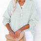 Blusas casuales de gasa para mujer con botones al frente y mangas largas en tallas grandes