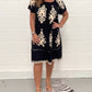🩷👗Rundhalskleid mit Vintage-Print