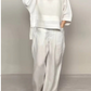 💥Irregular Hem Cotton Linen Short Sleeve Casual 2-Piece Set