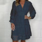Vestido blanco vintage de encaje calado con escote en V para mujer (¡Oferta especial del 49%!)