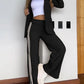 💯Outfit-Set für Damen: Lässiger Blazer mit Reverskragen und Hose mit weitem Bein