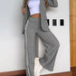 💯Outfit-Set für Damen: Lässiger Blazer mit Reverskragen und Hose mit weitem Bein