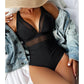 🏝️Badeanzug mit Bauchkontrolle und Netzdetails👙