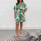 🔥Lässiger, kurzer Jumpsuit mit Pflanzenprint für Damen