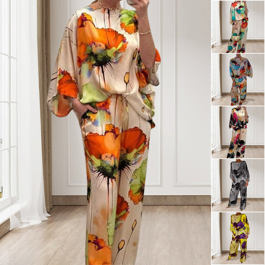 🌸💃Elegantes zweiteiliges Set mit Aquarell-Blumenmuster