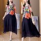 💃2025 Neuankömmling Vorverkaufs-Women's Elegant Flowy Blumendruck Plus-Size-Kleid