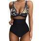 🏝️Badeanzug mit Bauchkontrolle und Netzdetails👙