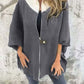 Lässige Jacke mit Stehkragen und halbem Reißverschluss für Damen