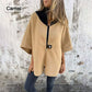 Lässige Jacke mit Stehkragen und halbem Reißverschluss für Damen
