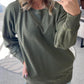 Damen-Sweatshirt mit funktionalen Taschen und trendigem Rippen-Design
