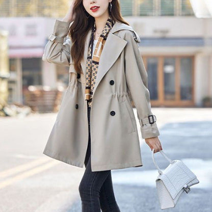 2025 Frühherbst✨Schlanker mittellanger Trenchcoat mit Revers für Damen