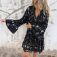 🔥Muttertag 50% OFF🔥Damenkleid mit V-Ausschnitt und Print