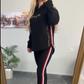 🏠Bequeme Hausbekleidung👗Damen Hoodie und gestreifte Hose 2-teiliges Set
