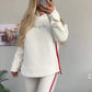 🏠Bequeme Hausbekleidung👗Damen Hoodie und gestreifte Hose 2-teiliges Set