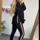 🏠Bequeme Hausbekleidung👗Damen Hoodie und gestreifte Hose 2-teiliges Set
