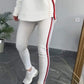 🏠Bequeme Hausbekleidung👗Damen Hoodie und gestreifte Hose 2-teiliges Set