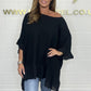 🏵️2025 Heißer Verkauf 50% Rabatt🏵️Lockere, plissierte Off-Shoulder-Blusen für Damen