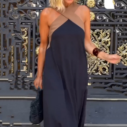 💕Frühlingsangebote 50% RABATT💕Damen ärmelloses Maxikleid mit Neckholder