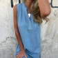 💖Limited Sale 50% OFF💖👗Damen ärmelloses Kleid mit V-Ausschnitt und Knopfleiste