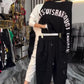 ✨Lässiges Damen-Oberteil mit Buchstabendruck und Hose (2-teiliges Set)