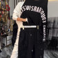 ✨Lässiges Damen-Oberteil mit Buchstabendruck und Hose (2-teiliges Set)