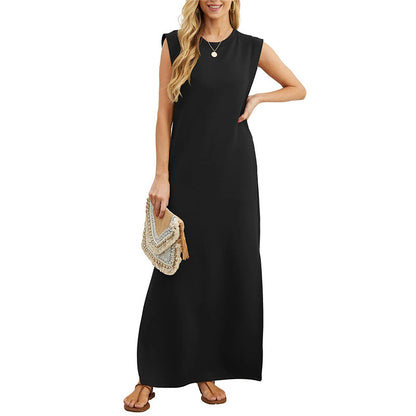 👗50% Rabatt🔥Knitterfreies Freizeitkleid für Damen mit geteiltem Saum