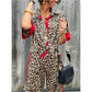 52% RABATT💐 2-teiliges Damen-Outfit mit Leopardenmuster, Button-Down-Hemd und Hose mit weitem Bein