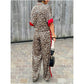 52% RABATT💐 2-teiliges Damen-Outfit mit Leopardenmuster, Button-Down-Hemd und Hose mit weitem Bein