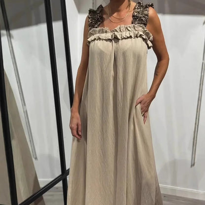 💕Lässiges ärmelloses Damen-Maxikleid mit Taschen