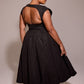 Elegante vestido midi con corsé fluido