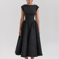 Elegante vestido midi con corsé fluido