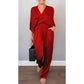 💃Conjunto de mujer de 2 piezas compuesto por top y pantalón con escote en pico y algodón mercerizado.