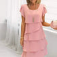 🔥SCHNÄPPCHEN 50 % RABATT🔥 Lässiges Rüschenkleid mit Wellenschnitt für Damen
