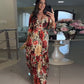 🌹 HEISSER VERKAUF 50 % RABATT 🌹 Damen-Plisseekleid mit V-Ausschnitt und Blumenmuster