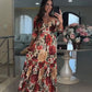 🌹 HEISSER VERKAUF 50 % RABATT 🌹 Damen-Plisseekleid mit V-Ausschnitt und Blumenmuster