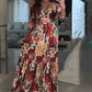 🌹 HEISSER VERKAUF 50 % RABATT 🌹 Damen-Plisseekleid mit V-Ausschnitt und Blumenmuster