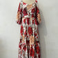 🌹 HEISSER VERKAUF 50 % RABATT 🌹 Damen-Plisseekleid mit V-Ausschnitt und Blumenmuster