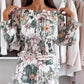🌷49% RABATT❤️‍🔥Zweiteiliges Set mit Blumenmuster: Off-Shoulder-Bluse & Maxirock