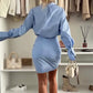 🔥Bis zu 50 % Rabatt!👔Langärmliges gestreiftes Hemdkleid mit Revers💖