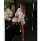 Fashion Bowknot Top High Waist Half-body Skirt Casual Set