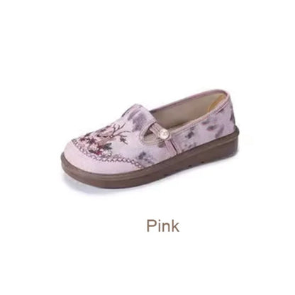 🔥Hot Sale ⏳Womens flache Slip-on-gestickte Schuhe