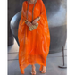 Elegante vestido de gasa con estampado de mármol