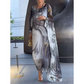 Elegante vestido de gasa con estampado de mármol
