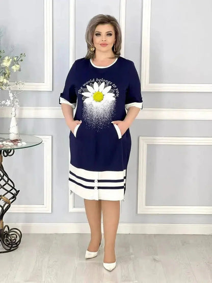 ⏳24-Stunden-Lieferung💥👗Schönes Kleid mit Aufdruck