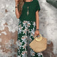 🌸Women's Casual Floral Print Wide Leg Trousers and Short Sleeve Top Set