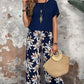 🌸Women's Casual Floral Print Wide Leg Trousers and Short Sleeve Top Set