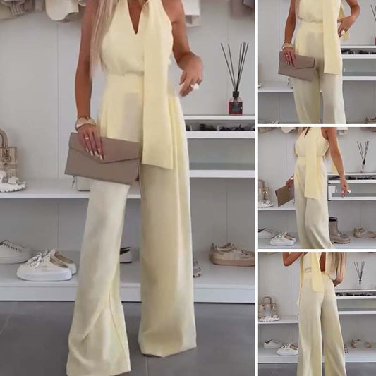 ⏳Zeitlich begrenztes Angebot ärmelloser Damen-Jumpsuit mit weitem Bein