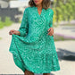 50% Rabatt💃Lässiges, lockeres, fließendes Kleid mit V-Ausschnitt und Muster