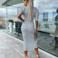 💕🌸Womenswear Bedrucktes Bubble Sleeve V-Ausschnitt Kurzärmeliges Kleid mit V-Ausschnitt Taille